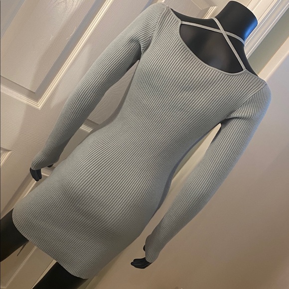 Urban Outfitters Sage Green Long Sleeve Sweater Dress NWTs - Picture 8 of 14